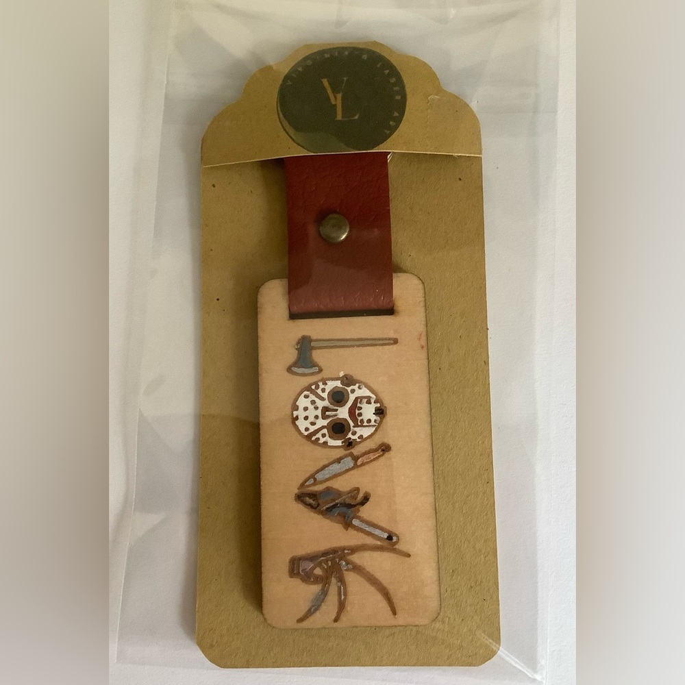 Horror Love wooden keychain